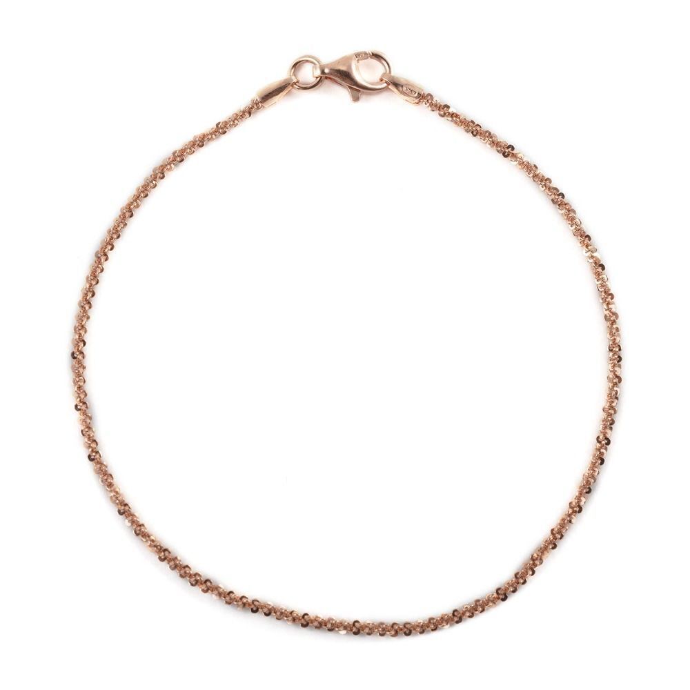 Sparkle Bracelet Italian 14K RG Over Sterling Silver 7.50 in
